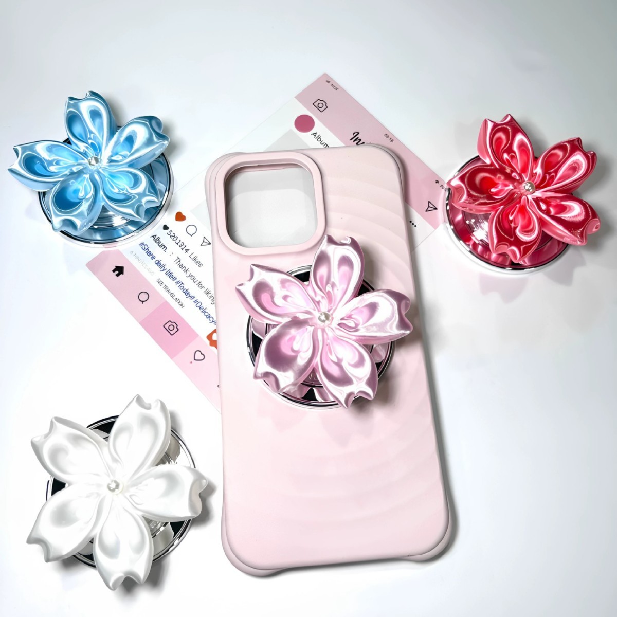 Satin Pearl Flower Magnetic Ph - Phone Accessories Useful review and price