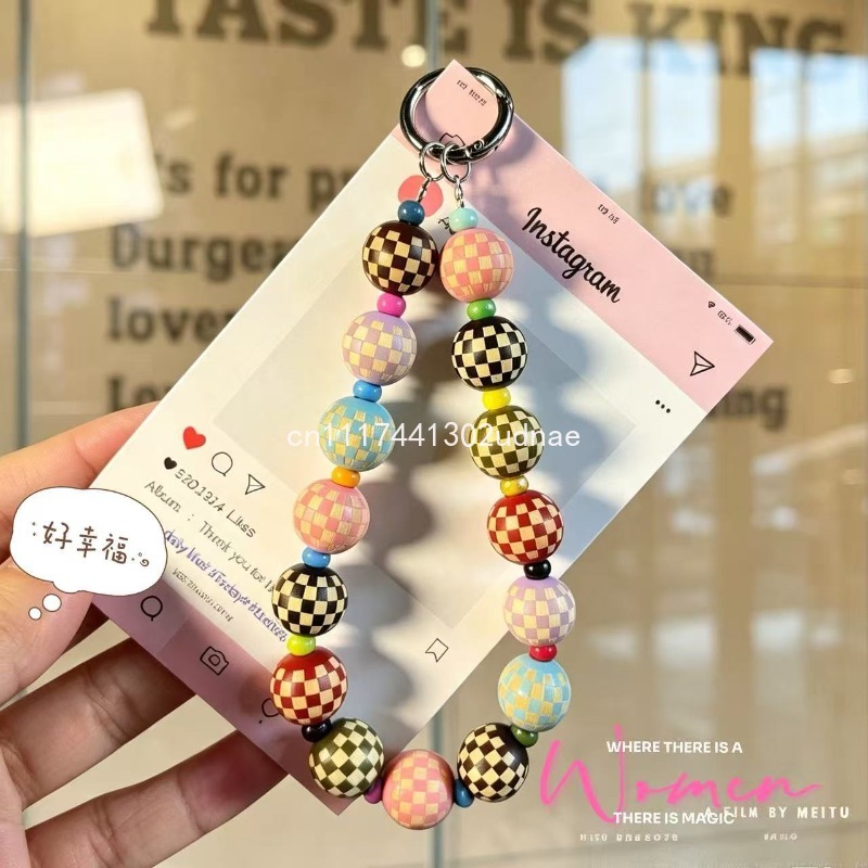 Original Wooden Plaid Beaded P - Phone Accessories Charms review and price